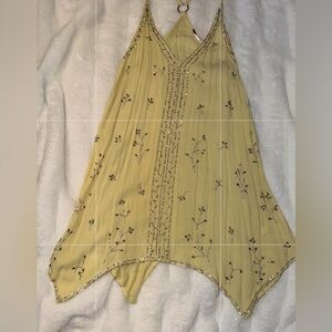 NWOT Free People intimately Yellow embellished slip dress/ tunic